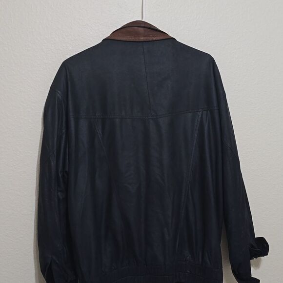 LEONARDO DA VINCE AVIATOR BOMBER JACKET SIZE LEATHER JACKET SIZE 46 - Picture 6 of 11